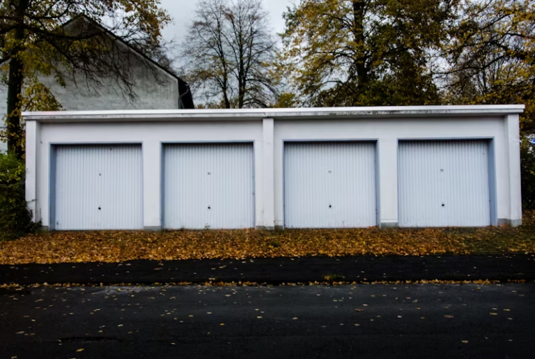 4 white storage garage